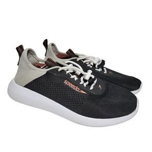 Speedo Water Shoes Girls Youth Size Large 2/3 Tidal Walker Black Gray Toggle Tie